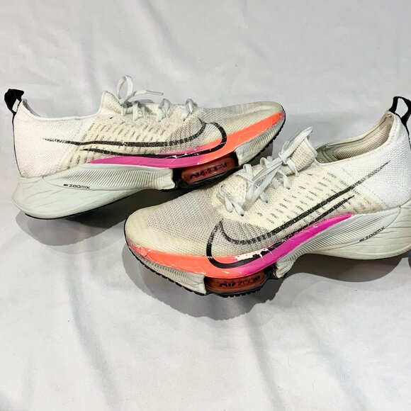 Nike Air Zoom Tempo NEXT% Flyknit White Pink Blue Men’s Running Shoes Size 8.5 - Picture 11 of 13